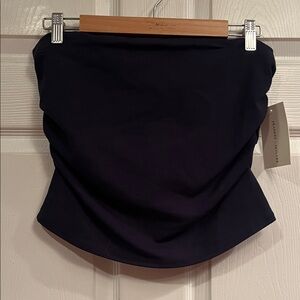 Frankee & Skylarr  Dark Blue Sleeveless Top with Rusching